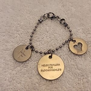 VINTAGE HELEN FICALORA SILVER 3 CHARM BRACELET FOR BLOOMINGDALES
